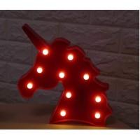 Unicorn LED Night Light Decorative Marquee Signs Letter Lamp Unicorn Gift AA Battery Operated led lights Wall Decoration for Living RoomBedroom Home Christmas Party Light best as Kids Gift Unicorn LED Light featuring a plastic silhouette of a unicorn with