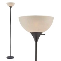 Lightaccents Stand Up Floor Lamp In Black Modern Corner Light With White Opal Bowl Shade Susan Design Ideal For Living Room