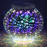 Color Changing Mosaic Solar Light, Pandawill Waterproof/Weatherproof Crystal Glass Globe Ball Light For For Garden, Patio, Party, Yard, Outdoor/Indoor Decorations (Stars)