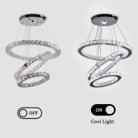 Diisunbihuo Modern Crystal Chandeliers Led Chandelier Pendant Lights Chandelier Rings Pendant Light (Cool White 30/40/50)