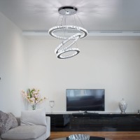 Diisunbihuo Modern Crystal Chandeliers Led Chandelier Pendant Lights Chandelier Rings Pendant Light (Cool White 30/40/50)