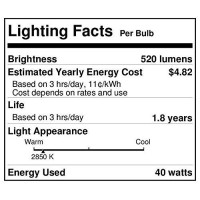 Westinghouse 05017 40 Watt Eco-Halogen G25 Cut Glass Light Bulb (6 Pack)