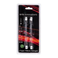 Brite Innovations Double Ended J Type Halogen Bulbs - 118Mm, 100 Watts, 120 Volts, 2700K Warm White Light - Dimmable, Energy Saver, Long Life - 2 Pack