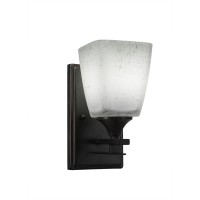 Uptowne 1 Light Wall Sconce Shown In Dark Granite Finish With 4.5 White Muslin Glass