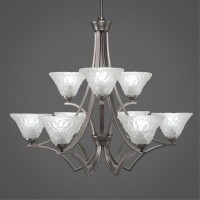 Zilo 9 Light Chandelier Shown In Graphite Finish With 7