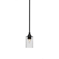 Stem Mini Pendant With Hang Straight Swivel Shown In Espresso Finish With 4 Clear Bubble Glass