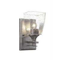 Uptowne 1 Light Wall Sconce Shown In Aged Silver Finish With 4.5 Clear Bubble Glass