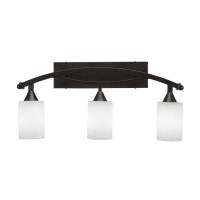 Bow 3 Light Bath Bar Shown In Bronze Finish With 4 White Muslin Glass