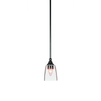 Stem Mini Pendant With Hang Straight Swivel Shown In Espresso Finish With 4.5 Clear Bubble Glass