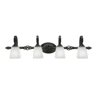 Elegante 4 Light Bath Bar Shown In Dark Granite Finish With 4.5 White Muslin Glass