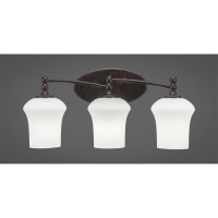 Capri 3 Light Bath Bar Shown In Dark Granite Finish With 5.5