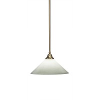 Stem Pendant With Hang Straight Swivel Shown In New Age Brass Finish With 16 White Muslin Glass