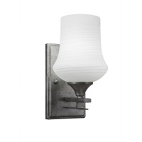 Uptowne 1 Light Wall Sconce Shown In Aged Silver Finish With 5.5 Zilo White Linen Glass