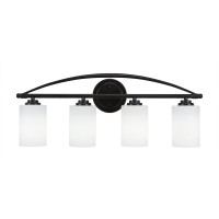 Marquise 4 Light Bath Bar Shown In Dark Granite Finish With 4 White Muslin Glass