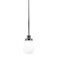 Meridian 1 Light Mini Pendant Shown In Chrome Finish With 5 White Glass