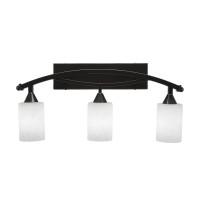 Bow 3 Light Bath Bar Shown In Black Copper Finish With 4 White Muslin Glass