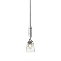 Uptowne 1 Light Mini Pendant Shown In Aged Silver Finish With 4.5 Clear Bubble Glass