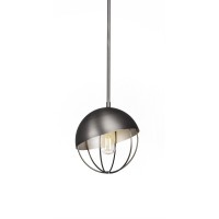 Neo 1 Light Stem Pendant With Hang Straight Swivel Shown In Brushed Nickel Finish With Amber Antique Led Bulb