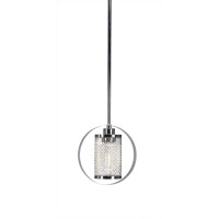 Infinity 1 Light Stem Pendant With Hang Straight Swivel Shown In Chrome Finish With Amber Antique Led Bulb