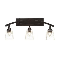 Bow 3 Light Bath Bar Shown In Bronze Finish With 4.5 White Muslin Glass