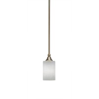 Stem Mini Pendant With Hang Straight Swivel Shown In New Age Brass Finish With 4 White Muslin Glass