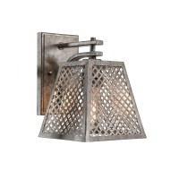 Corbello 1 Light Wall Sconce Shown In Aged Silver Finish With 7 Aged Silver Metal Shades And Clear Antique Led Bulbs