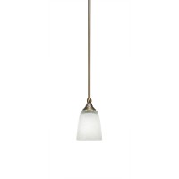 Stem Mini Pendant With Hang Straight Swivel Shown In New Age Brass Finish With 4.5 White Muslin Glass