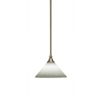 Stem Mini Pendant With Hang Straight Swivel Shown In New Age Brass Finish With 10 White Muslin Glass