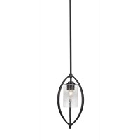 Marquise 1 Light Mini Pendant Shown In Dark Granite Finish With 4 Clear Bubble Glass