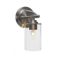 Marquise 1 Light Wall Sconce Shown In Brushed Nickel Finish With 4 Clear Bubble Glass