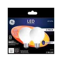 Highlights 5watt Soft White Light G25 Globe White Decorative Bulb Dimmable LED 13 Year Life 57 Energy Cost Savings Suitable for use in damp locations Not for use in enclosed fixtures