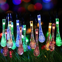 Berocia Solar String Lights Outdoor Waterproof 30 Led Camping 20Ft 8 Modes Color Changing Novelty Patio Fairy String Lights Decorative For Christmas Cafe Garden Backyard Balcony Porch