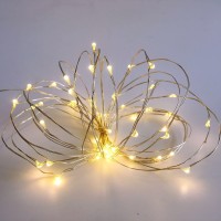 Pack 2 Indoor Battery-Operated Led String Lights With Timer,Mini Leds Fairy Lights For Wedding Centerpiece Christmas Party Lighting Decorations,50 Count Leds,18Ft Silver Wire (Warm White)