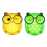 2 Pcs Owl Led Plug In Night Light For Kids Wall Lamp Take Good Care Children Sleep Light Sensor Auto Controlled Nightlights For