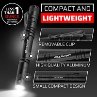 Gearlight S100 Led Pocket Pen Light- 2 Small, Compact Flashlights With Clip For Tight Spaces, Police Inspection, Nurses & Medical Use