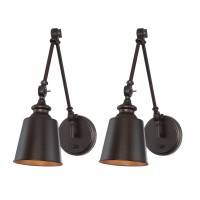 Trade Winds Lighting Tw90033Orb 1-Light Swing Arm Lamp (2-Pack) In Oil Rubbed Bronze