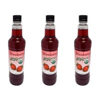 Joeas Syrup Organic Flavored Syrup, Organic Strawberry, 750 Ml (3 Pack)