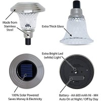 Morvat Led Solar Path Lights, Solar Walkway Lights, Pathway Lights Solar Powered, Solar Pathway Lights Yard Lights Outdoor Solar Powered, Stainless Steel + Glass Lens, Waterproof, White Light, 8 Pack