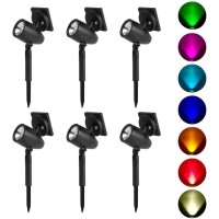 Lebote Tec Solar Spot Lights Outdoor, Waterproof Solar Uplights For Tree, Color Changing Led Solar Landscape Spotlights For Halloween Decoration Garden Yard Patio Lawn(6 Pcs)