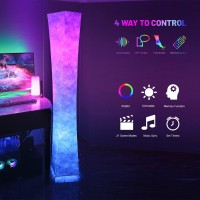 Leonc 61 Soft Light Floor Lamp For Game Room And Tv Rgb Color Changing Led Tyvek Fabric Shade Smart App Control Compatible