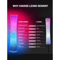 Leonc 61 Soft Light Floor Lamp For Game Room And Tv Rgb Color Changing Led Tyvek Fabric Shade Smart App Control Compatible