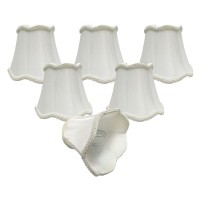 Royal Designs, Inc. Clip On Scalloped Bell Chandelier Lamp Shade Flame Clip Fitter, Cso-1027-5Wh-6, 3 X 5 X 4.5, White, 6 Pack