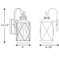 Progress Lighting Hollingsworth Collection 1-Light Clear Seeded Glass Farmhouse Outdoor Small Wall Lantern Light Textured Black