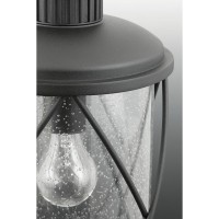 Progress Lighting Hollingsworth Collection 1-Light Clear Seeded Glass Farmhouse Outdoor Small Wall Lantern Light Textured Black