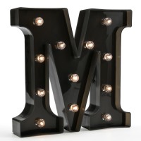 Light Up Black Alphabet Marquee Letters Sign Led Marquee Number Lights Sign For Night Light Home Bar Christmas Party Lamp Wedding Birthday Decoration M