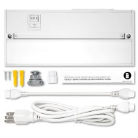 Britelum 9 Inch, 3-In-1 Color Temperature: Dimmable Led Under Cabinet Lighting; 2700K/ 3500K/ 4000K W/ Cri90+, Hardwired Or Plug In, Energy Star, Ca T24, & Etl Listed,120V 4W 200 Lumens, White Finish