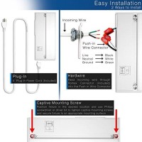 Britelum 9 Inch, 3-In-1 Color Temperature: Dimmable Led Under Cabinet Lighting; 2700K/ 3500K/ 4000K W/ Cri90+, Hardwired Or Plug In, Energy Star, Ca T24, & Etl Listed,120V 4W 200 Lumens, White Finish