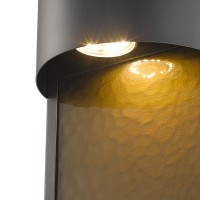 Globe Electric 44227 85W Led Integrated Outdoor Wall Sconce Bronze Finish Amber Water Glass Accent Modern Wall Lighting Fr