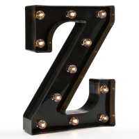 Light Up Black Alphabet Marquee Letters Sign Led Marquee Number Lights Sign For Night Light Home Bar Christmas Lamp Birthday Party Wedding Decoration Z