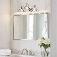 Kira Home Welton 255 3Light Modern Farmhouse Bathroom Light Vintage Vanity Barn Light Polished Nickel Finish